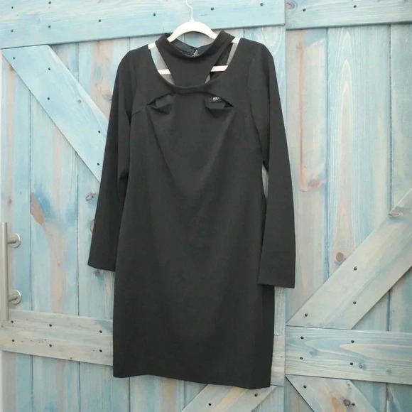 Guess Cutout Little Black Dress Size 12 Medium - Picture 2 of 7